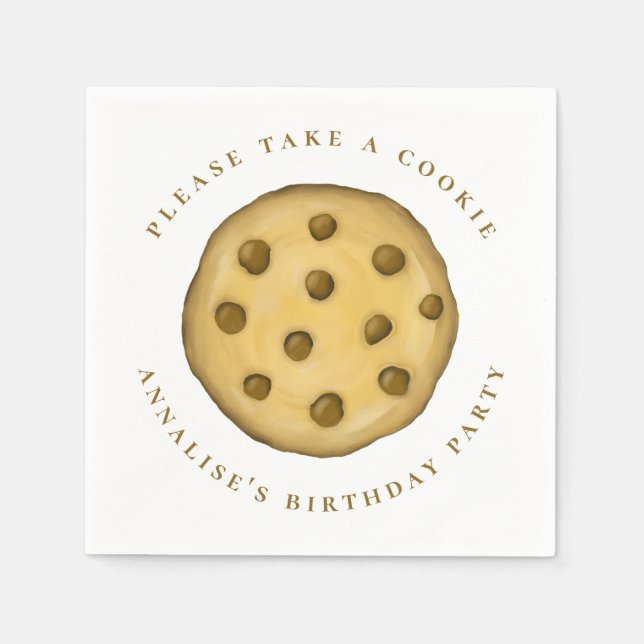 Birthday Custom Minimalist Please Take A Cookie Napkin (Front)