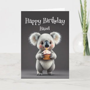 Birthday Custom Name Koala Australian Animal fun Card