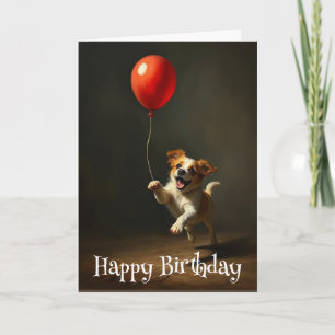 Birthday Custom Name Perfect Birthday Dog Balloons Card