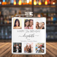 Birthday custom photo collage white friends