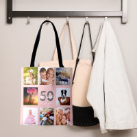 Birthday custom photo collage woman rose gold pink