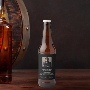 Birthday custom photo fun facts bio black guys man beer bottle label