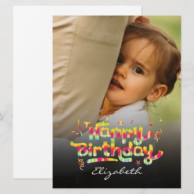 Birthday Custom Photo Greeting Card Personalised (Front/Back)