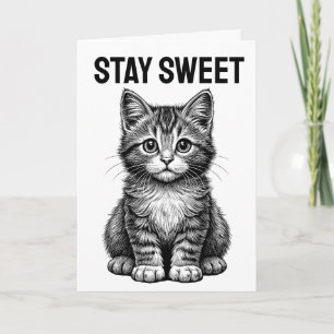 BIRTHDAY CUTE CAT FRIEND GREETING CARD