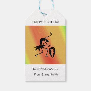 Birthday, Cute Celebration Dance Round Sticker Gift Tags