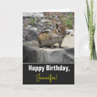 Birthday + Cute Chipmunk Like Critter on a Rock