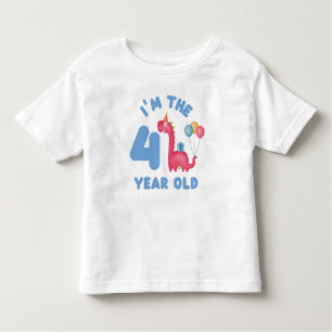 Birthday Cute Dinosaur - I'm The 4 Year Old Toddler T-Shirt