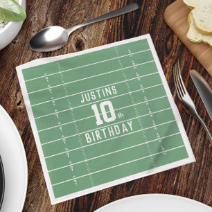 Birthday Cute Sports Football Field Number Party Napkin