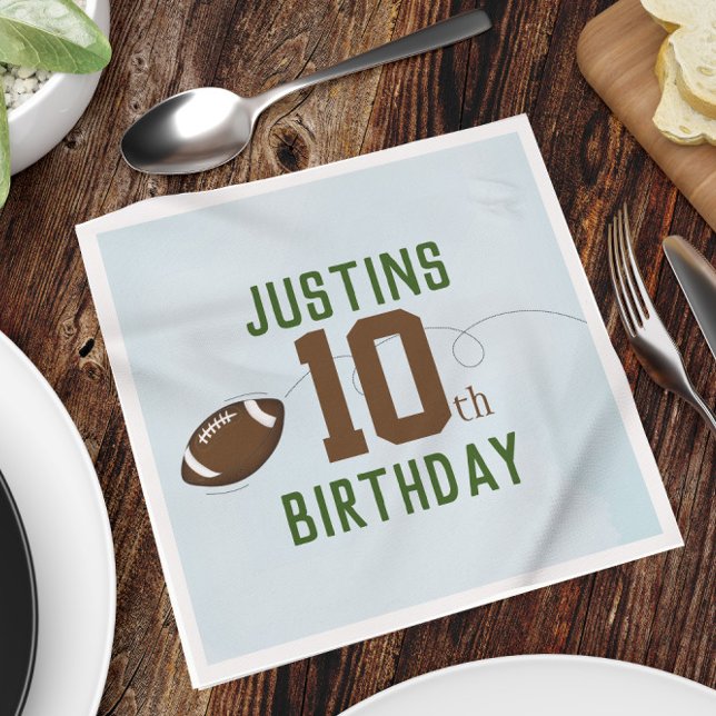 Birthday Cute Sports Football Number Party Napkin (Creator Uploaded)