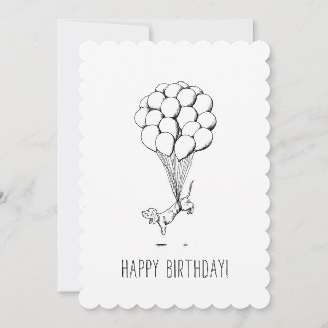 Birthday Dachshund Card (Front)