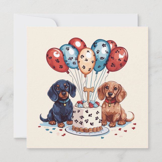Birthday Dachshund Dogs (Front)