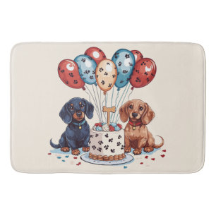 Birthday Dachshund Dogs Bath Mat