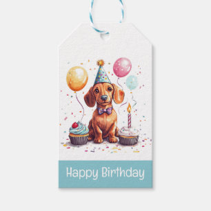 Birthday Dachshund Dogs Gift Tags