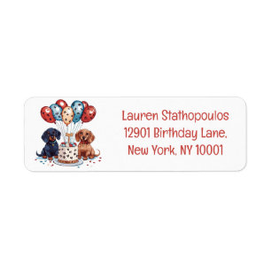 Birthday Dachshund Dogs Return Address Label