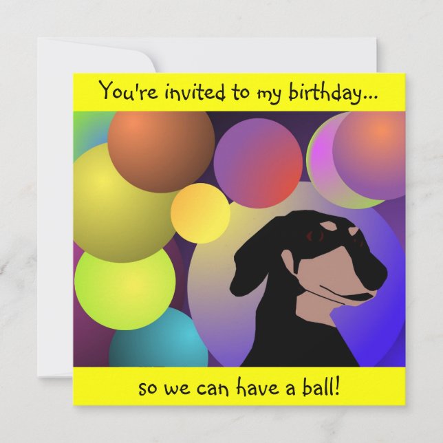 Birthday Dachshund Invitation (Front)