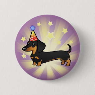 Birthday Dachshund (smooth coat) 6 Cm Round Badge