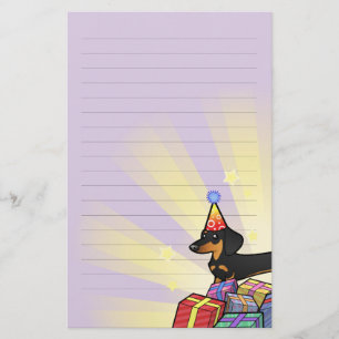 Birthday Dachshund (smooth coat) Stationery