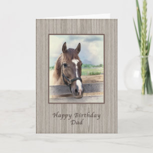 Birthday, Dad, Brown Horse with Bridle Card