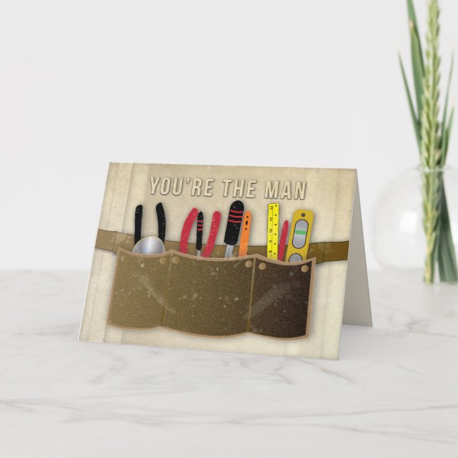 Birthday, Dad, Toolbelt and Tools Card (Front)