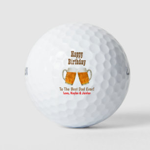 Birthday Dad World's Best Ever Beer Cheers Golf Balls