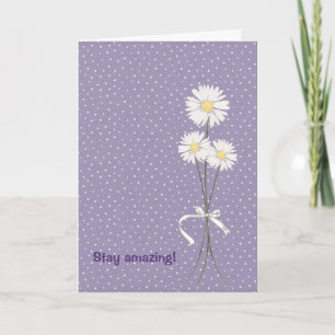 birthday daisy bouquet on pin dots card