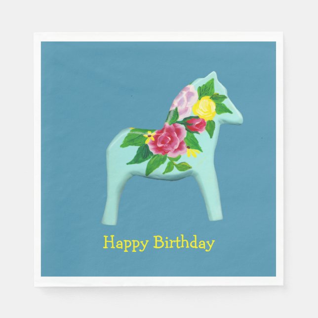 Birthday Dala Horse Napkin (Front)