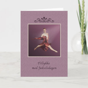 Birthday, Danish, Ballerina in Red Card