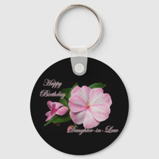 Birthday Daughter-in-law Pink Impatiens Items Key Ring