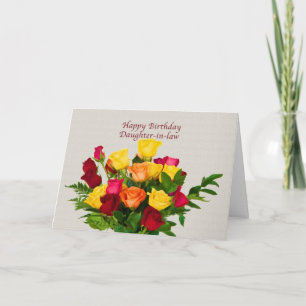 Birthday, Daughter-in-law, Rose Bouquet Card