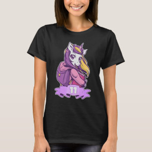 Birthday decor 11 years old girl school time uni T-Shirt