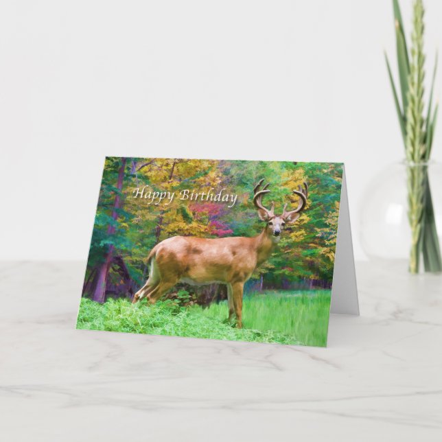 Birthday, Deer in the Woods Card (Front)