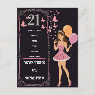 Birthday design with personalised photo options announcement postcard