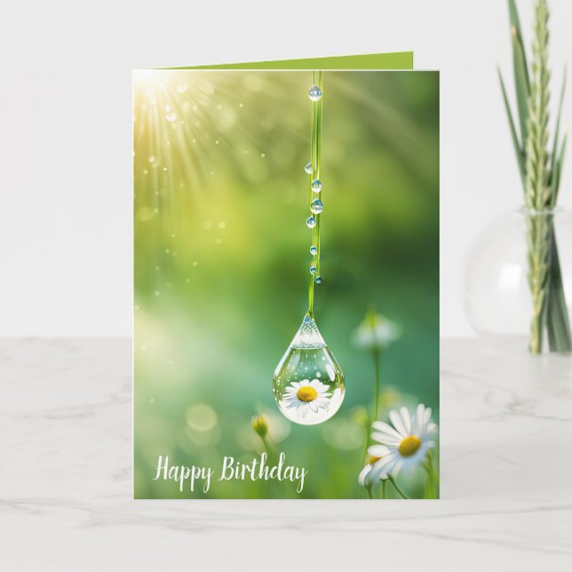 Birthday Dew Drop Daisy Card (Front)