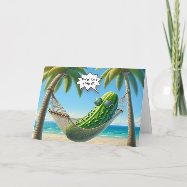 Birthday Dill Pickle In a Hammock Card (Front)