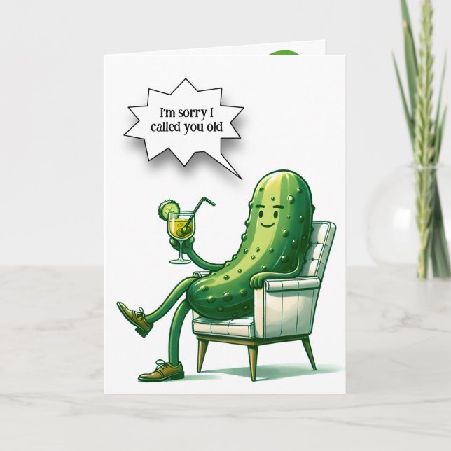 Birthday Dill Pickle With Cocktail Card (Front)