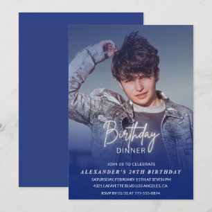 Birthday Dinner 20th birthday invitation Photo Men
