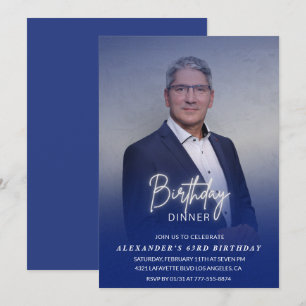 Birthday Dinner 63rd birthday invitation Photo Men