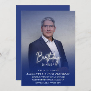 Birthday Dinner 79th birthday invitation Photo Men