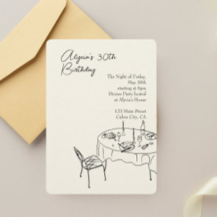Birthday Dinner for 30th Birthday Party  Invitation
