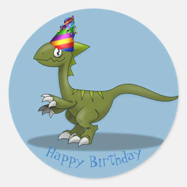 Birthday Dinosauer Stickers (Front)