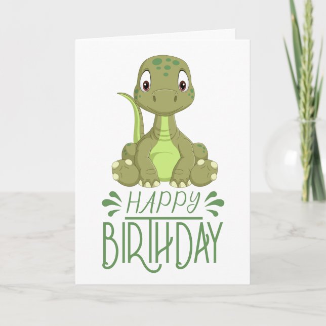Birthday Dinosaur Baby Card (Front)