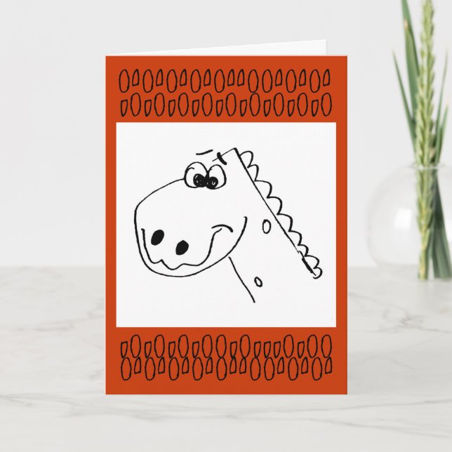Birthday Dinosaur (Colour me) Card (Front)