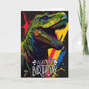 Birthday Dinosaur Green Cool Jurassic Card