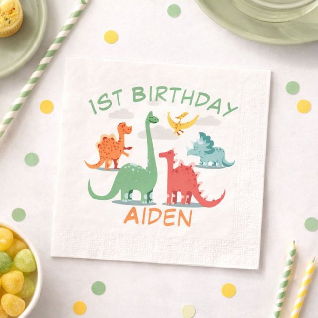 Birthday Dinosaur Name Napkin (Creator Uploaded)