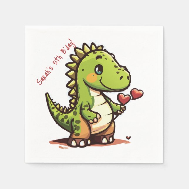 Birthday Dinosaur Napkin (Front)