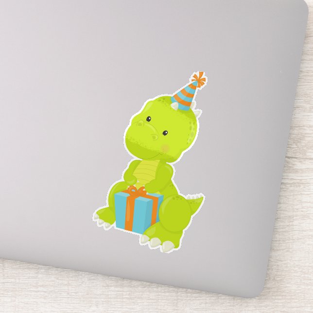 Birthday Dinosaur, Party Dinosaur, Gift, Party Hat (Detail)