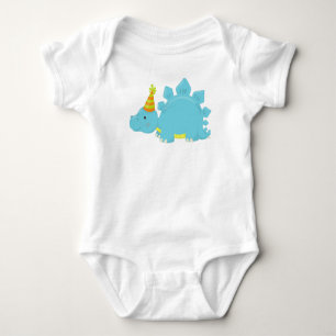 Birthday Dinosaur, Party Dinosaur, Party Hat, Dino Baby Bodysuit