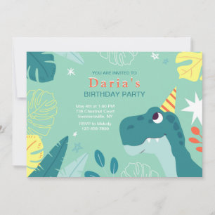 Birthday Dinosaur Party Invitation