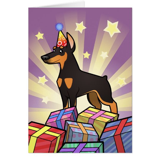 Birthday Doberman Pinscher (pointy ears) Card