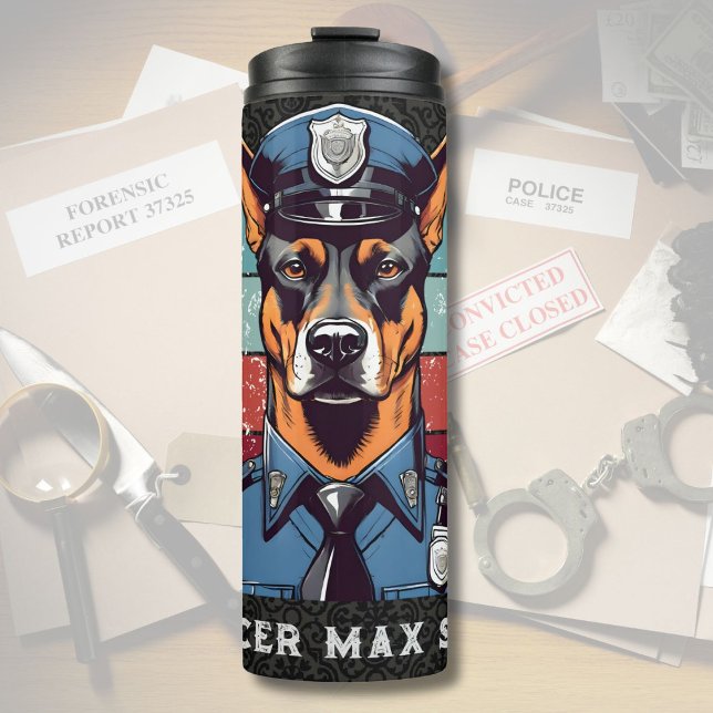 Birthday Dog Gifts for Police Officers Dad Husband Thermal Tumbler (Birthday Dog Gifts for Police Officers Dad Husband)